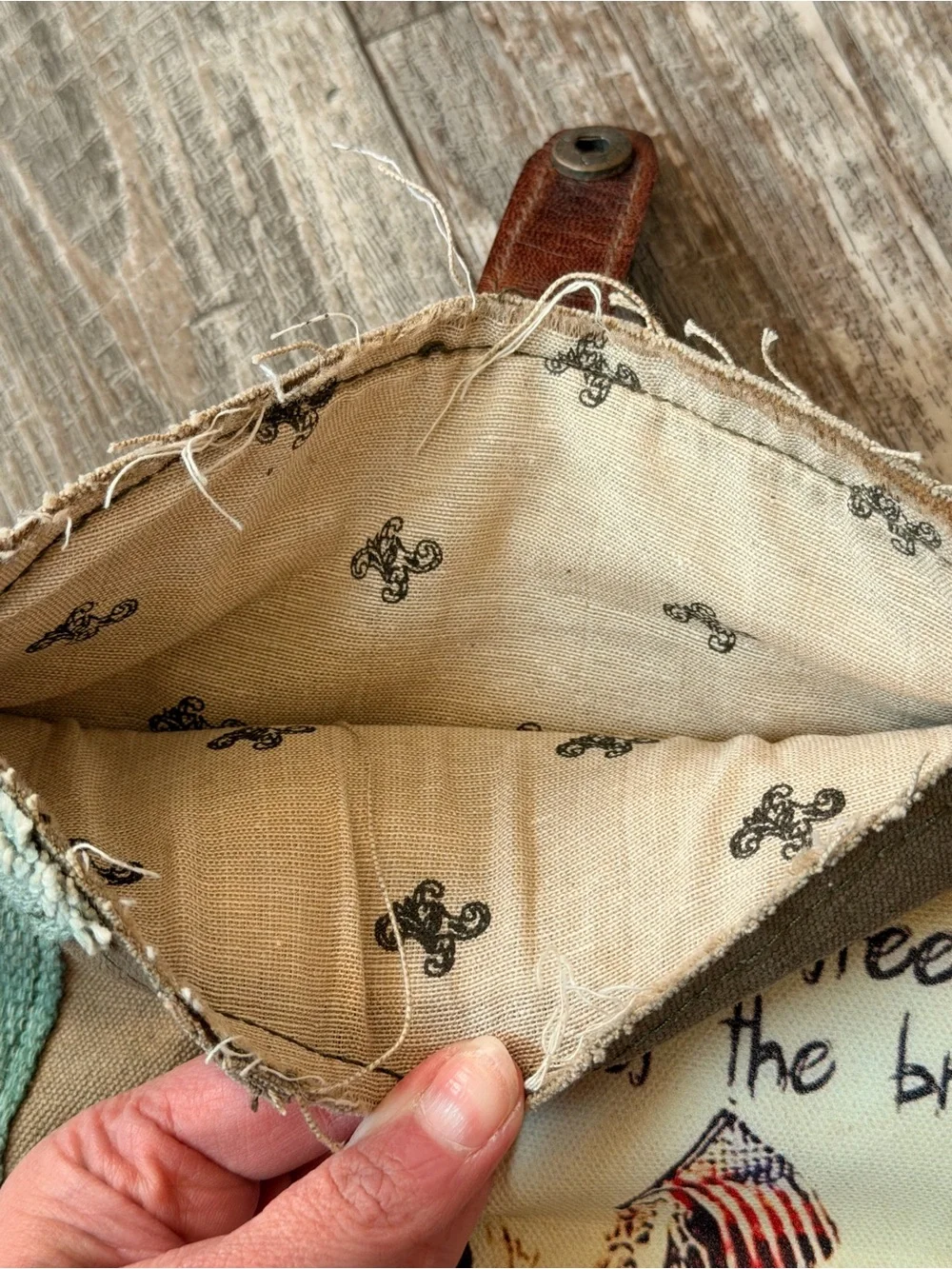 Addiction Canvas Pouch with Brown Leather Accents